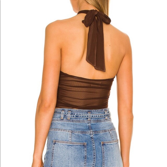 Majorelle Brown Wrap Top - Picture 3 of 4